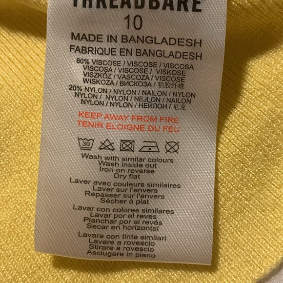 Threadbare yellow V neck cardigan button down, long sleeve, SZ 6 - Picture 8 of 8